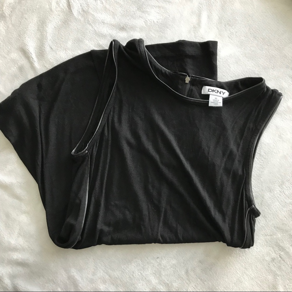 NWOT DKNY Faux Leather Detail Tank